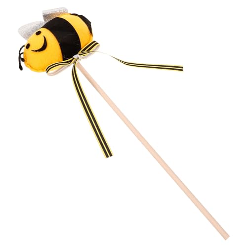 TEHAUX Bienenstab-Stick Glitzernder Holz-Mädchen-Feen-Zauberstab Mädchen-Bienen-Kostümzubehör Für Karneval Anzieh Cosplay Party-Dekoration von TEHAUX