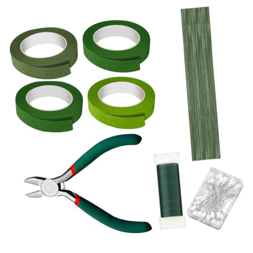 TEHAUX Blumensteckdraht mit Klebeband und Zange Vielseitiges Floristenwerkzeug für Professionelle DIY Blumenarrangements Leichtes Kompaktes Blumenbindewerkzeug für Floristen und Bastler von TEHAUX