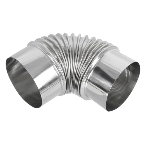 TEHAUX Bogen Kaminrohr Flexibler Hitzebeständiger Ofenrohr Abgasrohr für Holzofen Installieren Langlebiger Metall Schornsteinflansch für Küche und Camping von TEHAUX
