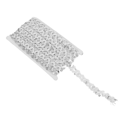 TEHAUX Breites Silbernes Paillettenband Dekoratives Webband zum Aufnähen für Diy-bekleidungszubehör Verzierung von Kleidung Vorhängen und Bastelprojekten von TEHAUX