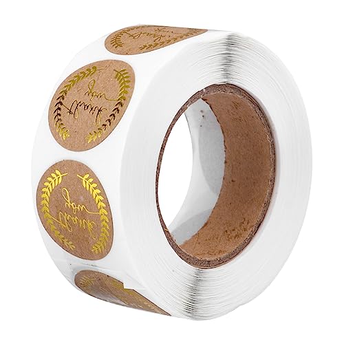 TEHAUX Bronzierte Kraftpapier Aufkleber Dankeschön Verpackungs Etiketten Selbstklebende Dichtungssticker für Backen Hochzeit Geburtstag Starke Haftung Geschenkverpackung TEHAUX Bronzierte Kraftpapier Aufkleber Dankeschön Verpackungs Etiketten Selbstklebende Dichtungssticker für Backen Hochzeit Geburtstag Starke Haftung Geschenkverpackung von TEHAUX