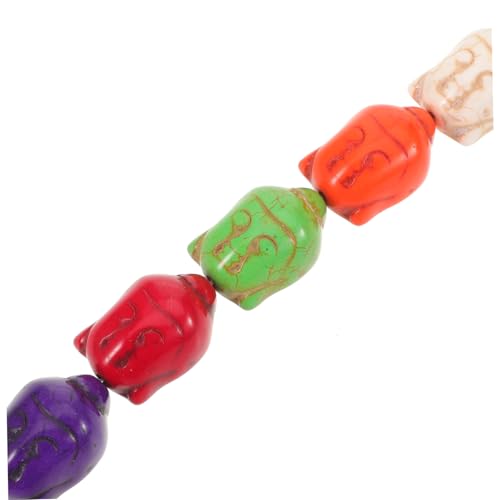 TEHAUX Buddha Beads Türkis mit Loch Natürliche Buddha Kopf Spacer Perlen für DIY Schmuckherstellung Lose Vintage Schmuckperlen für Armband und Handwerksprojekte von TEHAUX