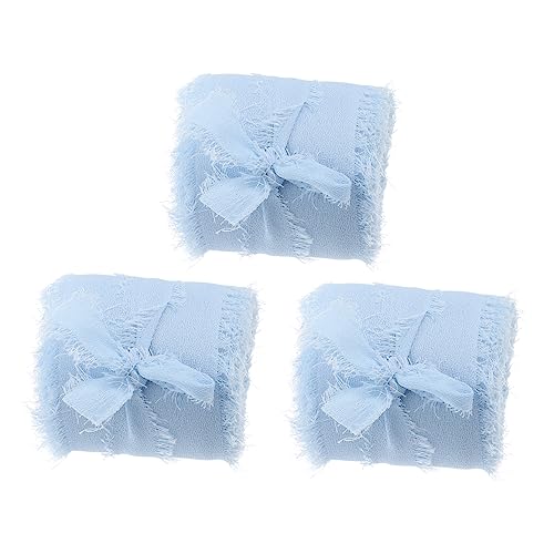 TEHAUX Chiffonband 3 Rollen Fransenbänder für Blumensträuße Hochzeiten Handsträuße Dekorative Bänder TEHAUX Chiffonband 3 Rollen Fransenbänder für Blumensträuße Hochzeiten Handsträuße Dekorative Bänder von TEHAUX