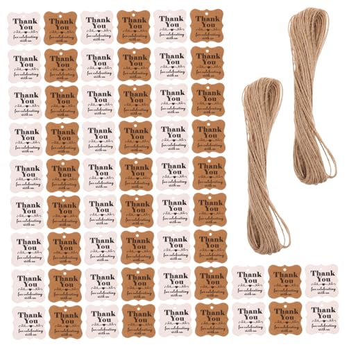 TEHAUX Dankeschön Anhänger aus Kraftpapier mit Schnur Robuste Anhänger zum Beschriften für Hochzeit Geburtstag Shower DIY Geschenkanhänger TEHAUX Dankeschön Anhänger aus Kraftpapier mit Schnur Robuste Anhänger zum Beschriften für Hochzeit Geburtstag Shower DIY Geschenkanhänger von TEHAUX