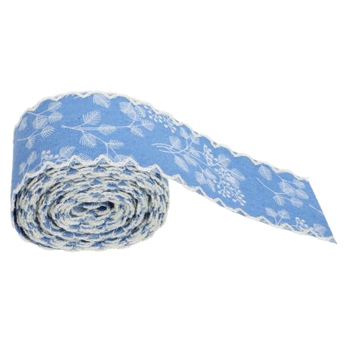 TEHAUX Denim Band mit Spitzenkante Vielseitiger Jeansstoff für Diy Kleidung und Schuhdekorationen für Kreative Haarschleifen und Stirnbänder Breit Yards von TEHAUX