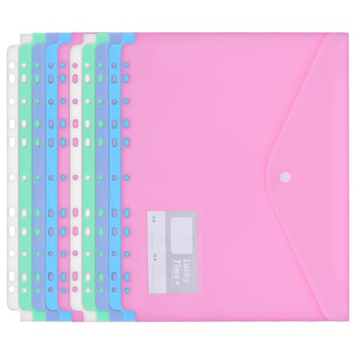 TEHAUX Dokumententaschen aus Kunststoff, A4-Größe, wasserdicht, für Büro, Schule, Reisen, stilvoller Organizer für Papiere und Schreibwaren, 10 Stück von TEHAUX