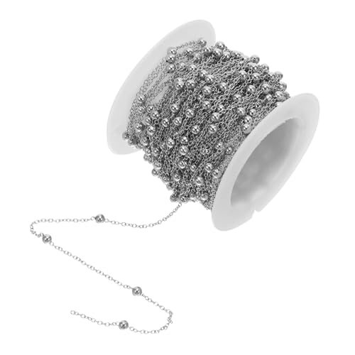 TEHAUX Edelstahl Bead Chain Roll Langlebige Schmuckverlängerungskette DIY Schmuckzubehör für Halsketten und Armbänder Rostfreie Perlenkette für Vielseitige Modeaccessoires TEHAUX Edelstahl Bead Chain Roll Langlebige Schmuckverlängerungskette DIY Schmuckzubehör für Halsketten und Armbänder Rostfreie Perlenkette für Vielseitige Modeaccessoires von TEHAUX