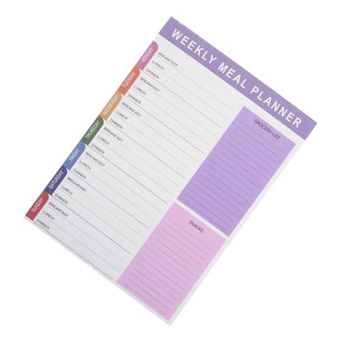 TEHAUX Essensplaner Notizbuch mit Undatierten Blättern Abreißbarer Wochenkalender für Gesunde Täglicher Notizblock für Rezepte Einkaufsliste für Planer von TEHAUX