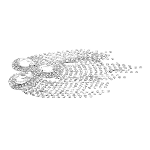 TEHAUX Europäische Diamantanzugquasten Dekorationen Quastenabzeichen Mode Schulterklappen Anzugzubehör Quaste Schulterklappen Schulterkette Schulterschmuck Anzugklappen Silber Metall von TEHAUX
