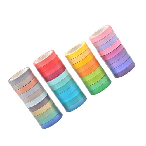 TEHAUX Farben Regenbogen Washi Tape Papier Masking Tapes Bunte Klebebänder für Scrapbooking Geschenkverpackung DIY Basteln Wiederablösbar ohne Rückstände Vielseitig Verwendbar von TEHAUX