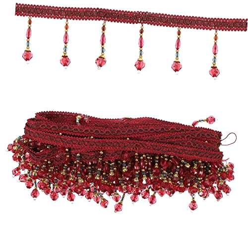 TEHAUX Fensterdekoration Zarte Fransenborte Exquisites Vorhangdekor-accessoire Vorhang Schmücken Ziervorhang Liefern Vorhang Perlen Fransenbesatz Perlenbesatz Polyestergarn Rot TEHAUX Fensterdekoration Zarte Fransenborte Exquisites Vorhangdekor-accessoire Vorhang Schmücken Ziervorhang Liefern Vorhang Perlen Fransenbesatz Perlenbesatz Polyestergarn Rot von TEHAUX