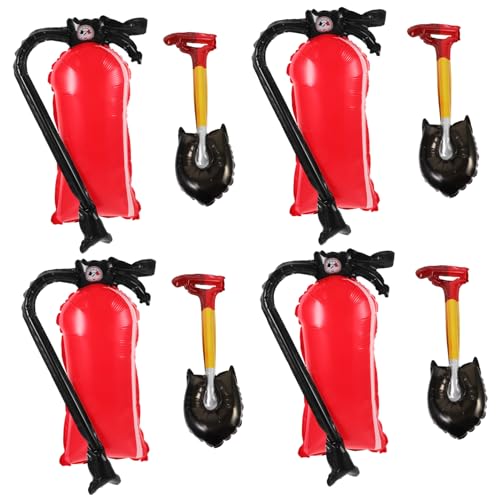 TEHAUX Feuerwehr Party Ballonset Teilig mit Aufblasbaren Feuerlöscher und Schaufel Ballons Wiederverwendbar Schnelle Inflation für Feuerwehr Motto Geburtstag und Halloween Dekoration von TEHAUX