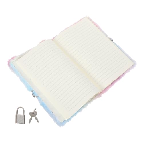 TEHAUX Flauschiges Tagebuch mit Schloss und Schlüssel Plüsch Katzen Notizbuch für Schreib und Zeichenjournal Tragbares Kuscheltagebuch als für Mädchen und Katzenliebhaber von TEHAUX