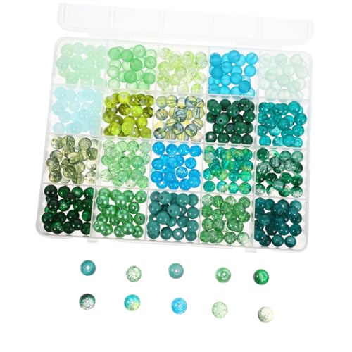 TEHAUX Glasperlen Große Loch Perlen für Schmuckherstellung Runde Grüne Glasperlen für DIY Armbänder Halsketten Ohrringe Basteln mit Fächern Aufbewahrungsbox TEHAUX Glasperlen Große Loch Perlen für Schmuckherstellung Runde Grüne Glasperlen für DIY Armbänder Halsketten Ohrringe Basteln mit Fächern Aufbewahrungsbox von TEHAUX