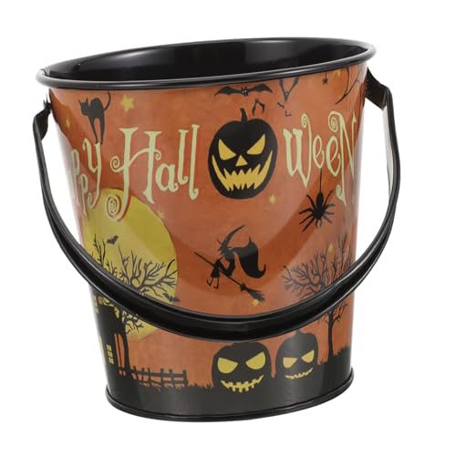 TEHAUX Halloween Candy Bucket Klein Tragbar mit Henkel Süßigkeiten Eimer für Party Mitgebsel Vielseitiger Aufbewahrungsbehälter für Snacks Geschenke Schlüssel als Halloween Deko und TEHAUX Halloween Candy Bucket Klein Tragbar mit Henkel Süßigkeiten Eimer für Party Mitgebsel Vielseitiger Aufbewahrungsbehälter für Snacks Geschenke Schlüssel als Halloween Deko und von TEHAUX