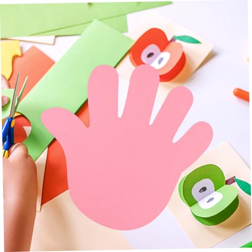 TEHAUX Handgeschnittene Papierdekorationen mit Fuß Handmotiven Bunte Kindergarten Wanddeko DIY Frühlings bulletin Board Cutouts für Klassenzimmer und Büro von TEHAUX