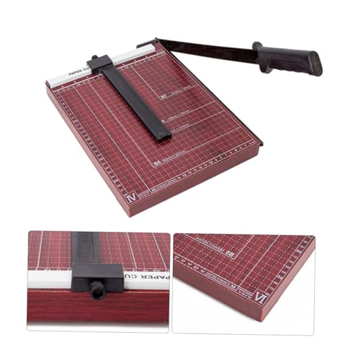 TEHAUX Hebelschneider Papierschneider mit Gridded Metallbasis Automatischer Klemmsystem Verstellbarer Papierführung Präziser Schneidemaschine für Büro und Zuhause von TEHAUX