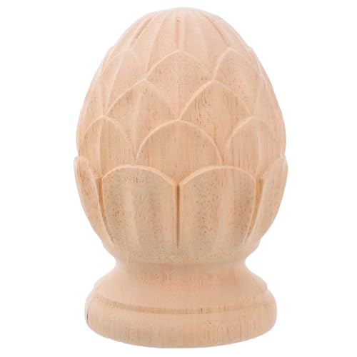 TEHAUX Holz Geschnitzte Treppenpfosten Spitze Ananas Design Unlackiert Robustes Holz für Möbel Vintage Handwerk Europäischer Stil Treppenhaus Dekoration TEHAUX Holz Geschnitzte Treppenpfosten Spitze Ananas Design Unlackiert Robustes Holz für Möbel Vintage Handwerk Europäischer Stil Treppenhaus Dekoration von TEHAUX