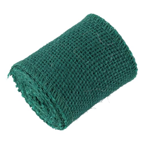 TEHAUX Juteband Rolle Dunkelgrün Naturfaser Dekoband für Weihnachtsdeko Kränze Geschenkverpackung Basteln Rustikales Sackleinenband für DIY Handwerk und Festtagsdekoration von TEHAUX