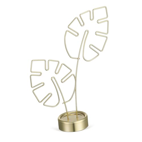 TEHAUX Metall Kartenhalter Monstera Form mit Ständer Kreativer Memo Fotoclips Tischkartenhalter für Büro Restaurant Desktop Dekoration von TEHAUX