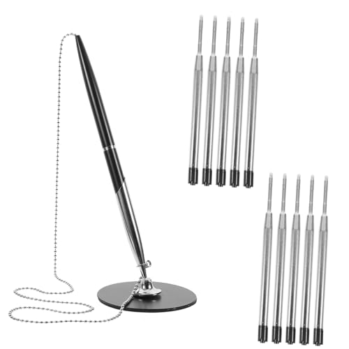 TEHAUX Metall Kugelschreiber mit Drehbarem Sockel und Kette Ersatzminen Ergonomisch für Büro Bank Hotels Eleganter Geschäftssignatur Stift mit Stabilem Stand und Zufällige Farbe TEHAUX Metall Kugelschreiber mit Drehbarem Sockel und Kette Ersatzminen Ergonomisch für Büro Bank Hotels Eleganter Geschäftssignatur Stift mit Stabilem Stand und Zufällige Farbe von TEHAUX