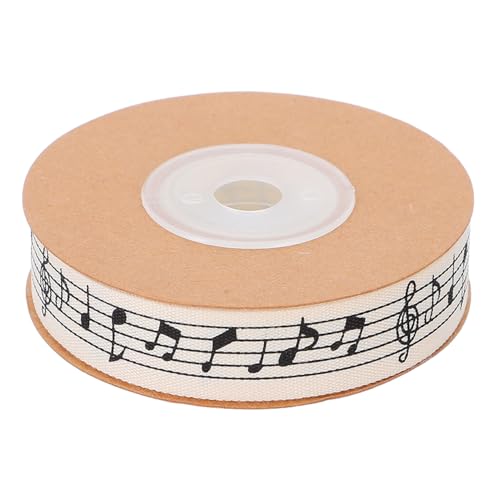 TEHAUX Musikcharakter Baumwollband Gedrucktes Schleifenband für Geschenkverpackungen DIY Bastelprojekte und Blumenwickeln Wiederverwendbar und Langlebig von TEHAUX