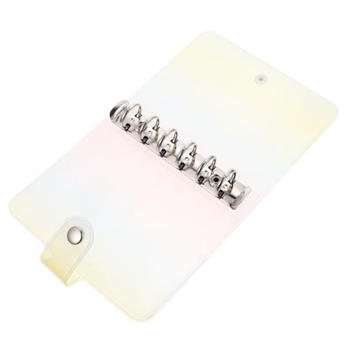 TEHAUX PVC Notizbuch Einband Transparentes Wiederverwendbares Ringbuch mit Regenbogen farbverlauf Persönlicher Planer Umschlag Langlebiger Kratzfester Organizer für Schule und Büro von TEHAUX