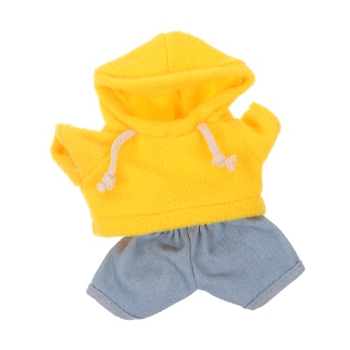 TEHAUX Plüschbär Outfit Set Für Puppen Süßer Kapuzenpullover Gelb Und Jeans Hellblau Kuschelige Kleidung Für Stofftiere Und Puppen Verkleiden Und TEHAUX Plüschbär Outfit Set Für Puppen Süßer Kapuzenpullover Gelb Und Jeans Hellblau Kuschelige Kleidung Für Stofftiere Und Puppen Verkleiden Und von TEHAUX