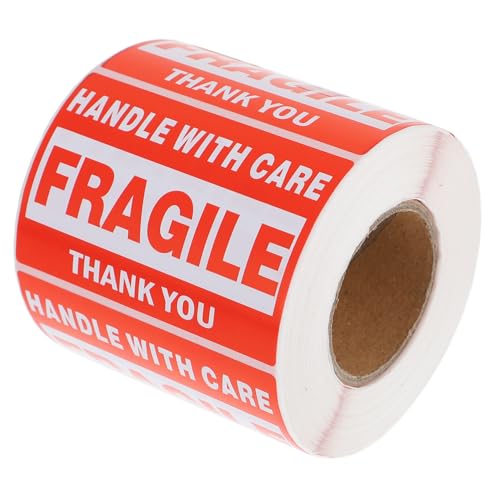 TEHAUX Rote Handle With Care Aufkleber Selbstklebend Verpackungswarnetiketten Zerbrechlich Versandpackung Haftetiketten für Sichere Paketkennzeichnung TEHAUX Rote Handle With Care Aufkleber Selbstklebend Verpackungswarnetiketten Zerbrechlich Versandpackung Haftetiketten für Sichere Paketkennzeichnung von TEHAUX