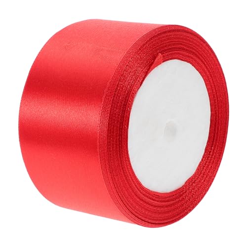 TEHAUX Rotes Polyester Satinband Breit Vielseitiges Geschenkband für Geschenkverpackung Hochzeits und Valentinstagsdekoration Weiches Langlebiges Schleifenband für DIY Projekte von TEHAUX