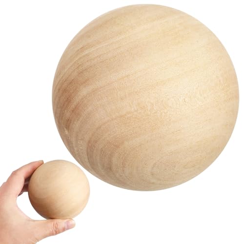 TEHAUX Runde Holzkugel zum Basteln: 9 Cm Große, Handgefertigte, Runde Kugel aus Massivem Holz für Diy-projekte, Unfertige, Glatte Kugeln, Heimdekoration, Holzhandwerk TEHAUX Runde Holzkugel zum Basteln: 9 Cm Große, Handgefertigte, Runde Kugel aus Massivem Holz für Diy-projekte, Unfertige, Glatte Kugeln, Heimdekoration, Holzhandwerk von TEHAUX