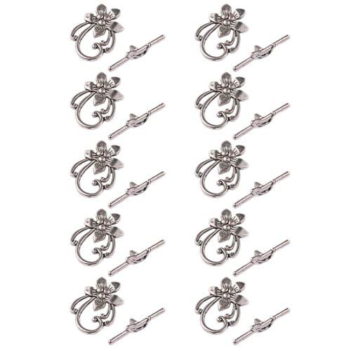 TEHAUX Schnalle aus Blumen legierung baumeln Mini silberne Armreifen Helfer Kettenverschluss retro styles hand schmuck Retro Schmuckverschluss Armbandverschlüsse Vintage-Schnalle Silver von TEHAUX