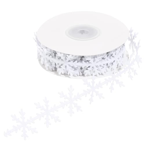 TEHAUX Schneeflocken-Bordüre für Weihnachtsbaum, DIY, Basteln, weißes dekoratives Band für Scrapbooking, Winterdekorationen, Verpackung und Brautzubehör von TEHAUX