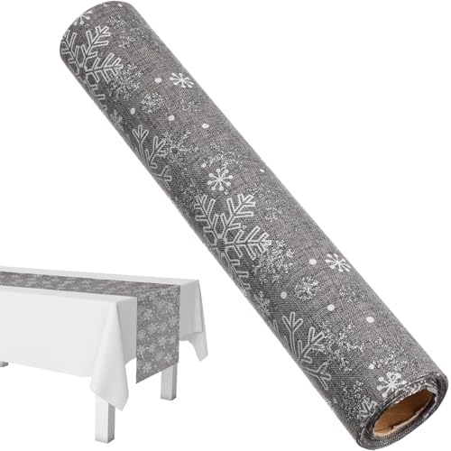 TEHAUX Silberne Tischdecke mit Schneeflockenmotiv, Weihnachtstischläufer, Bedruckte Schreibtischdecke für Die Feiertagsdekoration, 27,6 X 28,9 cm TEHAUX Silberne Tischdecke mit Schneeflockenmotiv, Weihnachtstischläufer, Bedruckte Schreibtischdecke für Die Feiertagsdekoration, 27,6 X 28,9 cm von TEHAUX