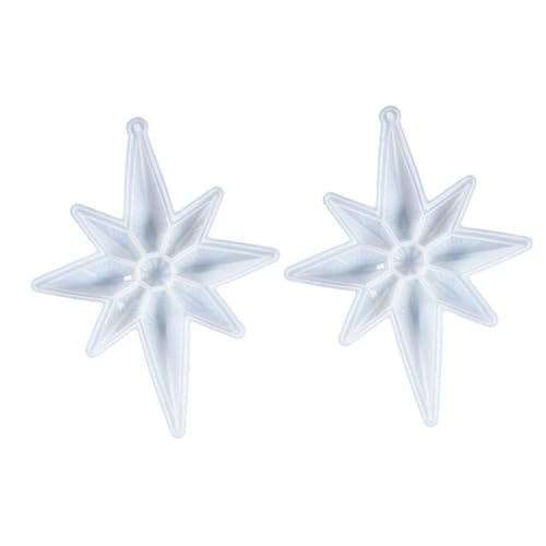 TEHAUX Silikonformen für Weihnachtsdekoration, Anhängerformen für Baumschmuck, achteckiges Stern-Design, kompatibel mit Gips-Bastelprojekten, 2 Stück von TEHAUX