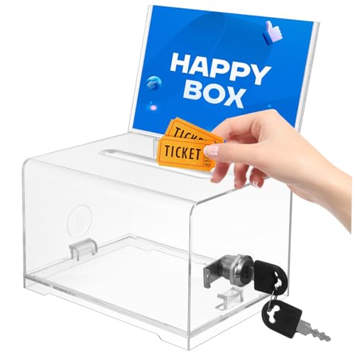 TEHAUX Spendenbox aus Acryl Abschließbar für Karten und Vorschläge für Hochzeiten Partys und Fundraising Events TEHAUX Spendenbox aus Acryl Abschließbar für Karten und Vorschläge für Hochzeiten Partys und Fundraising Events von TEHAUX