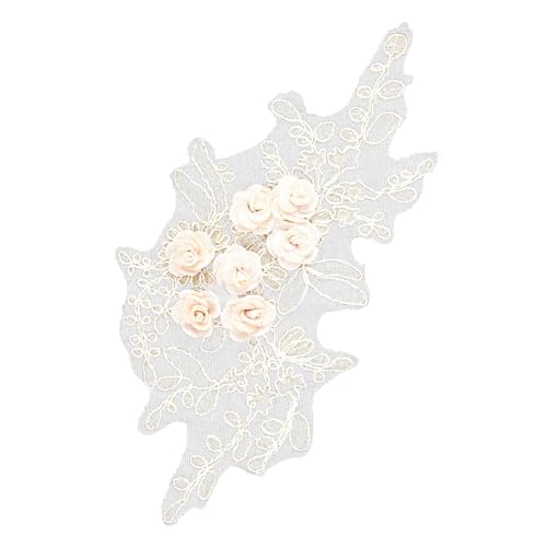TEHAUX Spitzenapplikation für Kleid DIY Nähen Bestickte Kleidapplikation aus Polyester Vielseitiges Zubehör für Qipao Abendkleid Hochzeitskleid Veredelung von TEHAUX
