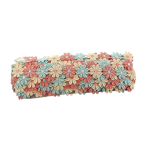 TEHAUX Stickerei Wasserlösliche Spitze Bastelband Aus Spitze Weißes Spitzenband Stoffband Hochzeit Dehnbares Spitzenband Blumenband Nähen Mehrfarbig Schleife Bestickt Kleid Polyestergarn von TEHAUX