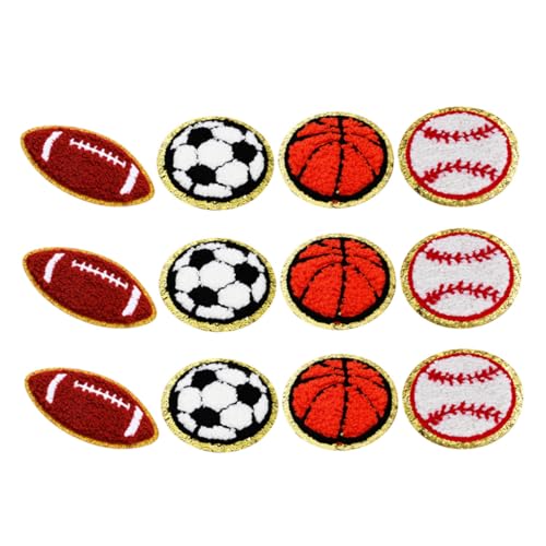 TEHAUX Teiliges Besticktes Bügelbild mit Sportmotiven Basketball Baseball Fußball Rugby Vielseitige Applikationen für Kleidung Rucksäcke Hüte DIY Textil Dekoration Einfache Anwendung von TEHAUX