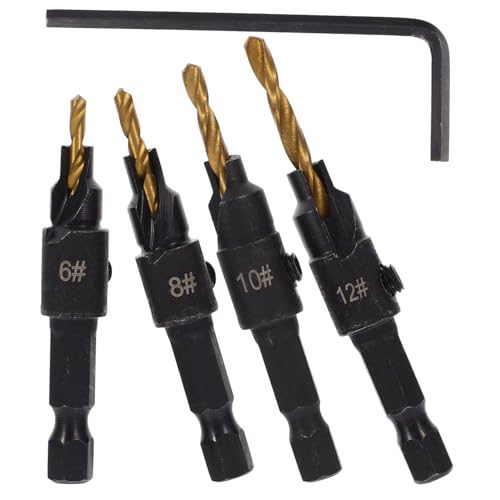 TEHAUX Teiliges Holzbohrer Sechskantigem Schaft Hitzebehandelte Holzspalter bohrer Langlebig Vibrationsresistent Professionell für Holzspalten und Holzbearbeitung Vielseitig für von TEHAUX