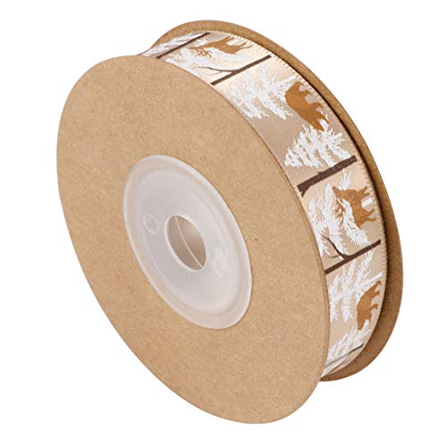 TEHAUX Tiermotive Geschenkband Weihnachtsdeko Schleifenband für Geschenkverpackung DIY Party Dekoration Reh und Bär Motiv von TEHAUX