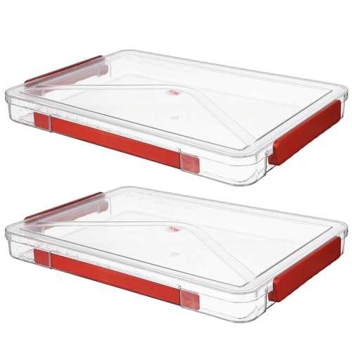 TEHAUX Transparente Aufbewahrungsbox aus Kunststoff, Behälter mit Griff, stapelbar, für Zeitschriften, Briefpapier, Projektkoffer, Büro, Dokumente, Schreibtisch, Organizer für A4-Papier, Fotos TEHAUX Transparente Aufbewahrungsbox aus Kunststoff, Behälter mit Griff, stapelbar, für Zeitschriften, Briefpapier, Projektkoffer, Büro, Dokumente, Schreibtisch, Organizer für A4-Papier, Fotos von TEHAUX
