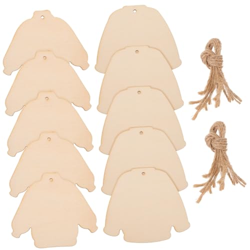 TEHAUX Unfertige Holzanhänger Weihnachten DIY Holzplättchen Basteln Weihnachtsdeko Pullover Ornament mit Juteseil zum Bemalen und Verzieren für Kreative Christbaumschmuckgestaltung TEHAUX Unfertige Holzanhänger Weihnachten DIY Holzplättchen Basteln Weihnachtsdeko Pullover Ornament mit Juteseil zum Bemalen und Verzieren für Kreative Christbaumschmuckgestaltung von TEHAUX