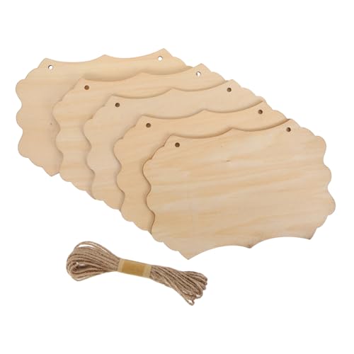 TEHAUX Unfertige Holzschilder Groß Robustes Blanko Holzschild mit Juteseil Wandtafel zum Bemalen Gravieren DIY Kunst Dekoration Zuhause von TEHAUX