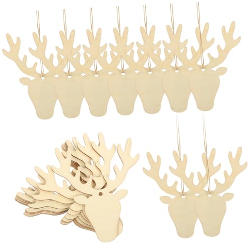 TEHAUX Unlackierte Holzanhänger DIY Graffiti Chips Rentierkopf Dekoration Holzscheiben Weihnachtsbaumschmuck Fensterdeko für Zuhause und Party TEHAUX Unlackierte Holzanhänger DIY Graffiti Chips Rentierkopf Dekoration Holzscheiben Weihnachtsbaumschmuck Fensterdeko für Zuhause und Party von TEHAUX