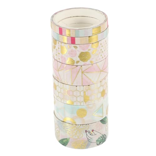 TEHAUX Unverblassendes Washi-klebeband mit Geometrischen Streifen 7er-pack Mehrzweck-klebeband für Scrapbooking und Basteln von TEHAUX