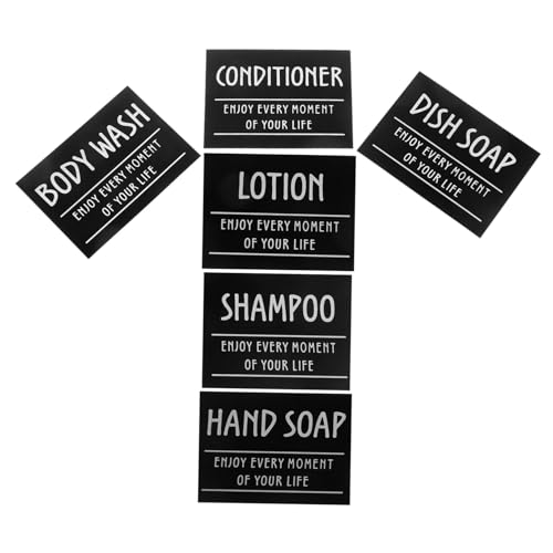 TEHAUX Wasserfeste Badezimmer Etiketten Aufkleber für Spender und Kosmetikflaschen Hochwertige Abnehmbare Labels für Shampoo und Pflegeprodukte für Feuchträume von TEHAUX