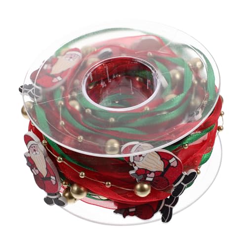 TEHAUX Weihnachtsband Santa Claus Dekoratives Geschenkband Festliche Schleifen für Weihnachtsbaum Geschenkverpackung Weihnachtsdeko Basteln und Partygestaltung von TEHAUX