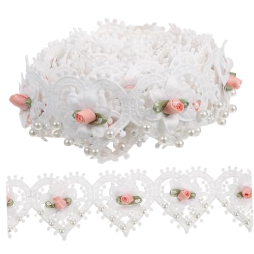 TEHAUX Weiße Vintage-spitzenborte mit Perlenbestickung Blumige Applikationen Besticktes Spitzenband für Brautkleider Diy-nähzubehör Elegant für Hochzeits Partybekleidung TEHAUX Weiße Vintage-spitzenborte mit Perlenbestickung Blumige Applikationen Besticktes Spitzenband für Brautkleider Diy-nähzubehör Elegant für Hochzeits Partybekleidung von TEHAUX