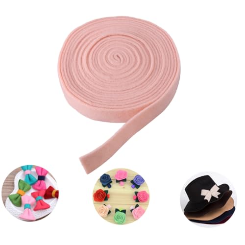 TEHAUX Wollfilzband Hellrosa Bastelfilzband für DIY Handwerk Weihnachtsbaumdekorationen Schleifen und Kränze Strapazierfähiges Umweltfreundliches Material für Patchwork und Applikationen von TEHAUX
